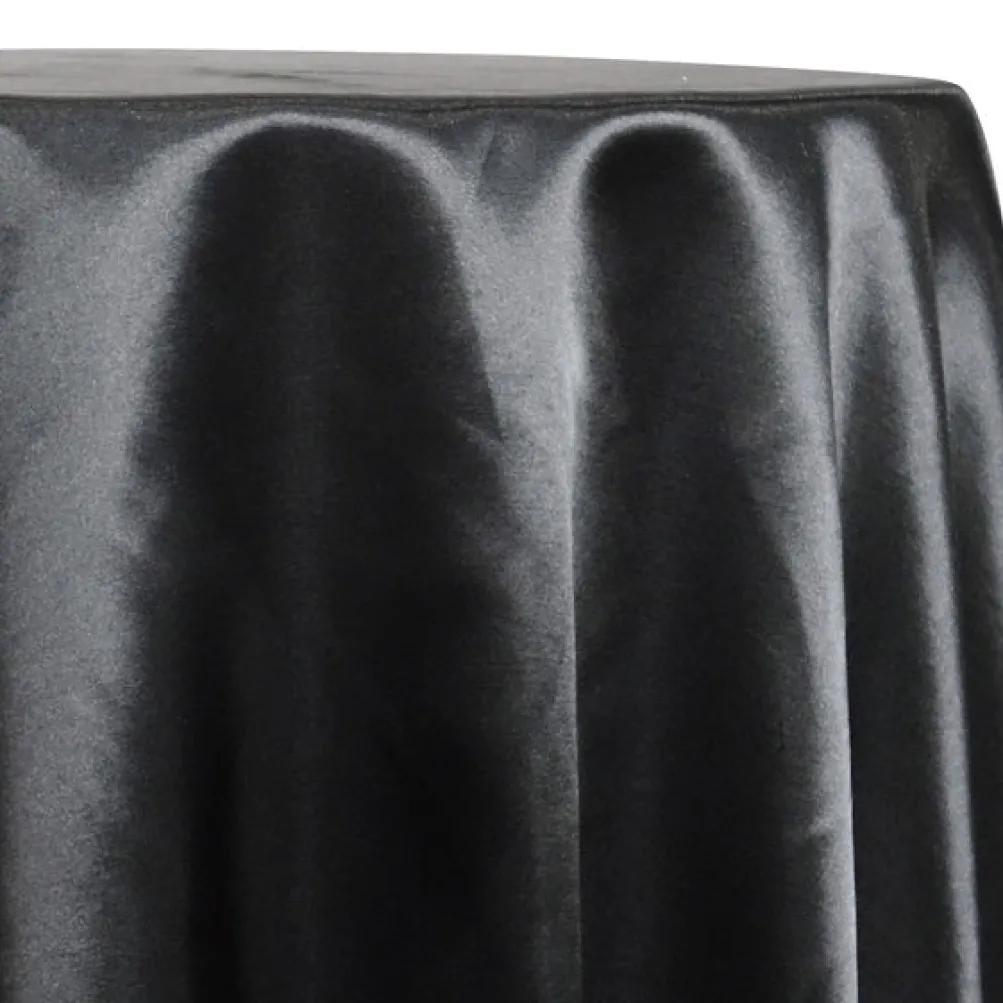 Shantung Satin (Reversible) Table Linen in Black
