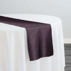 Shantung Satin (Reversible) Table Runner in Eggplant