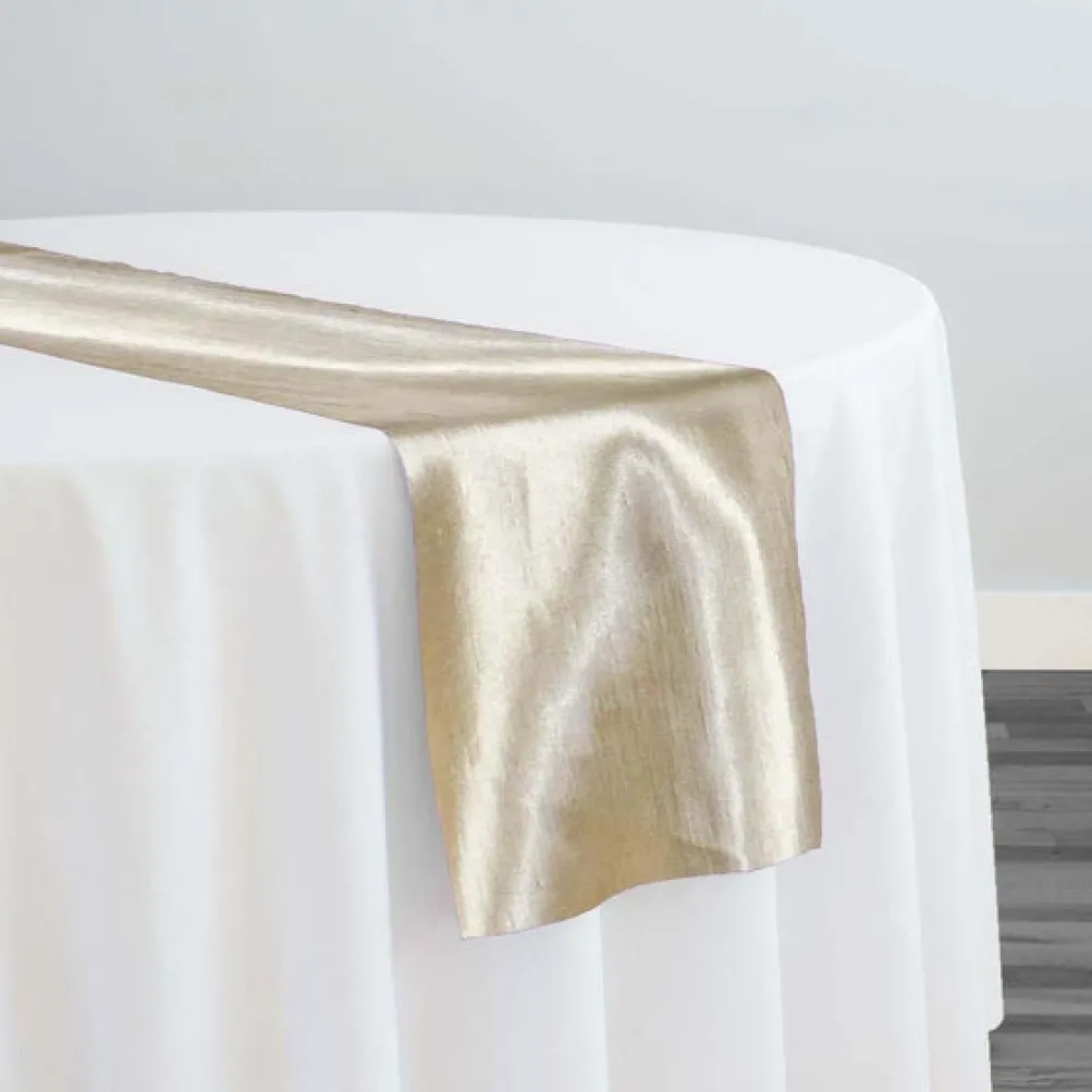 Shantung Satin (Reversible) Table Runner in Champagne