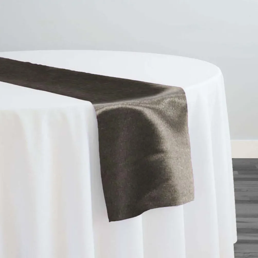 Shantung Satin (Reversible) Table Runner in Charcoal