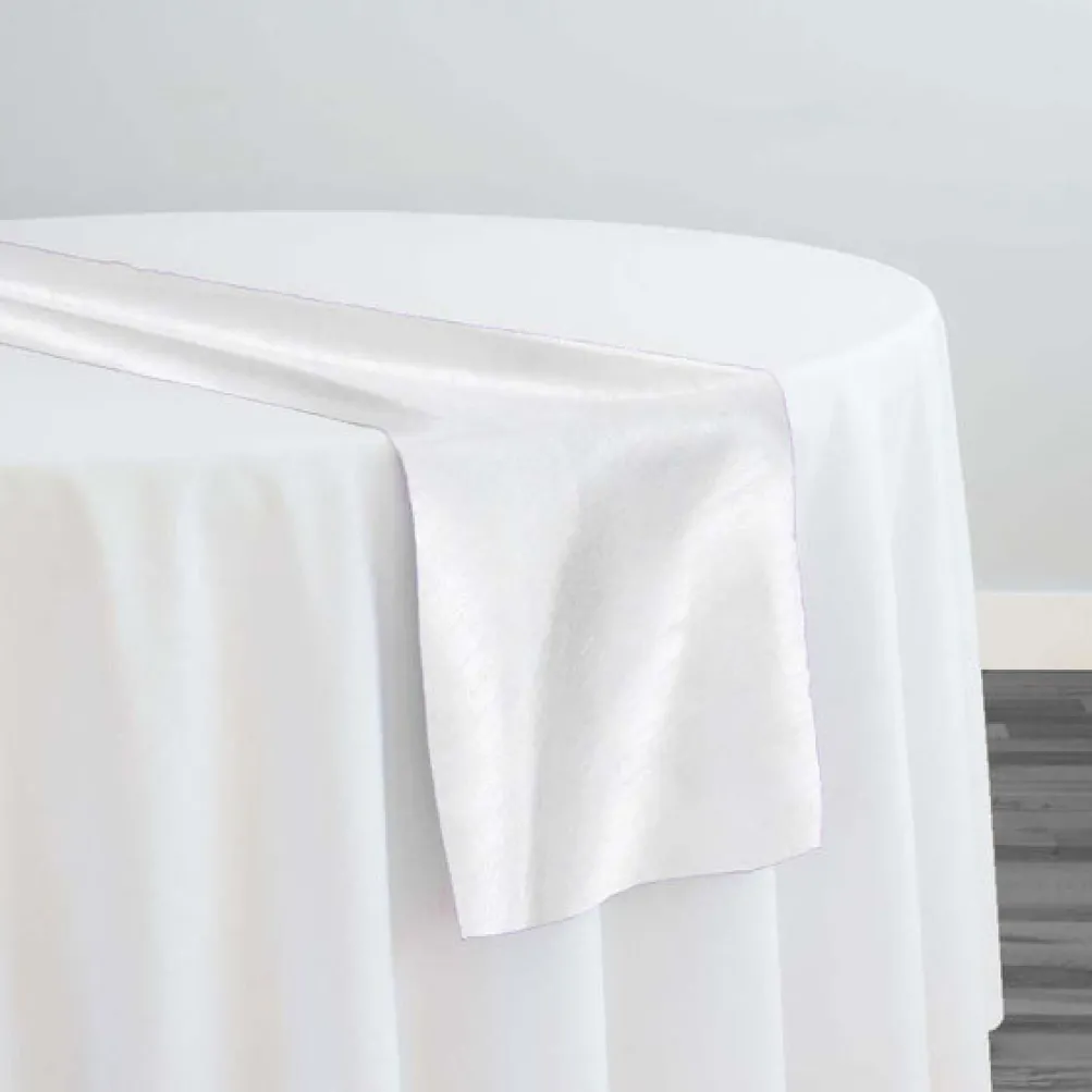 Shantung Satin (Reversible) Table Runner in White