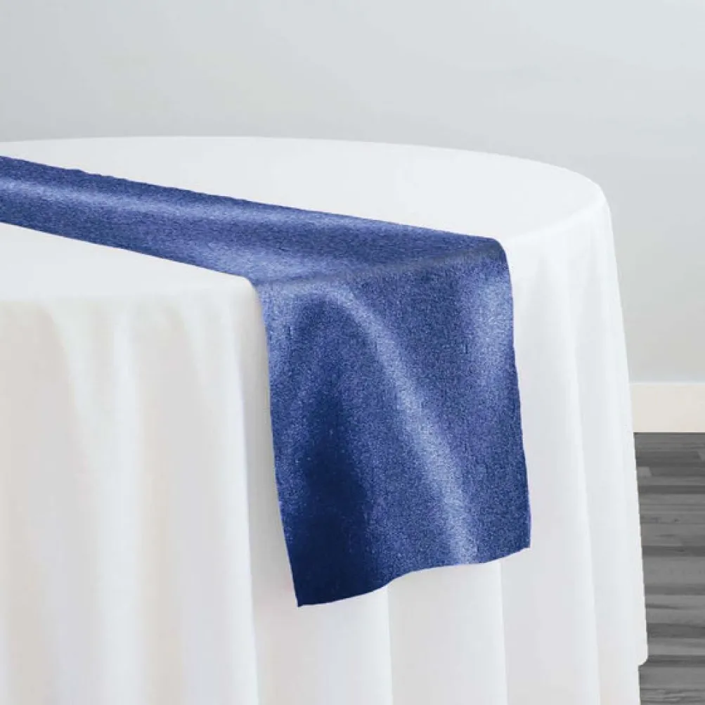 Shantung Satin (Reversible) Table Runner in Navy