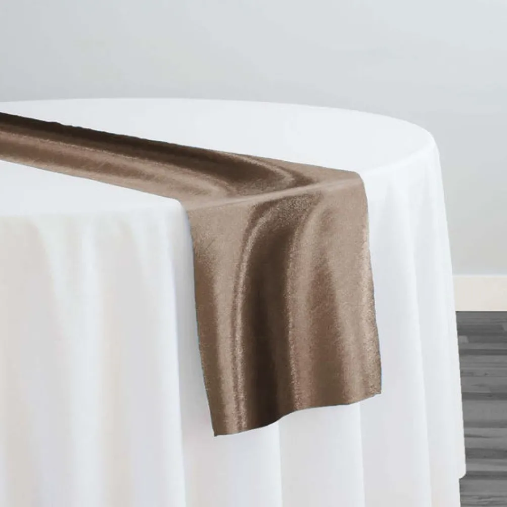 Shantung Satin (Reversible) Table Runner in Mocha