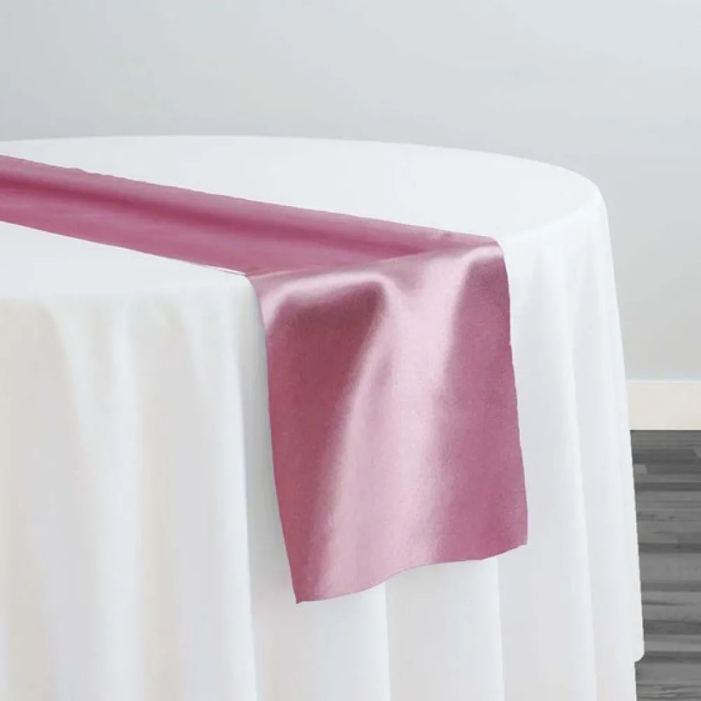 Shantung Satin (Reversible) Table Runner in Mauve