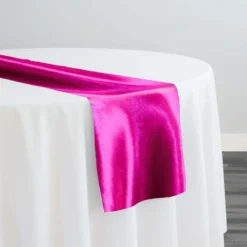 Shantung Satin (Reversible) Table Runner in Magenta