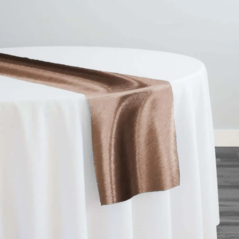 Shantung Satin (Reversible) Table Runner in Khaki