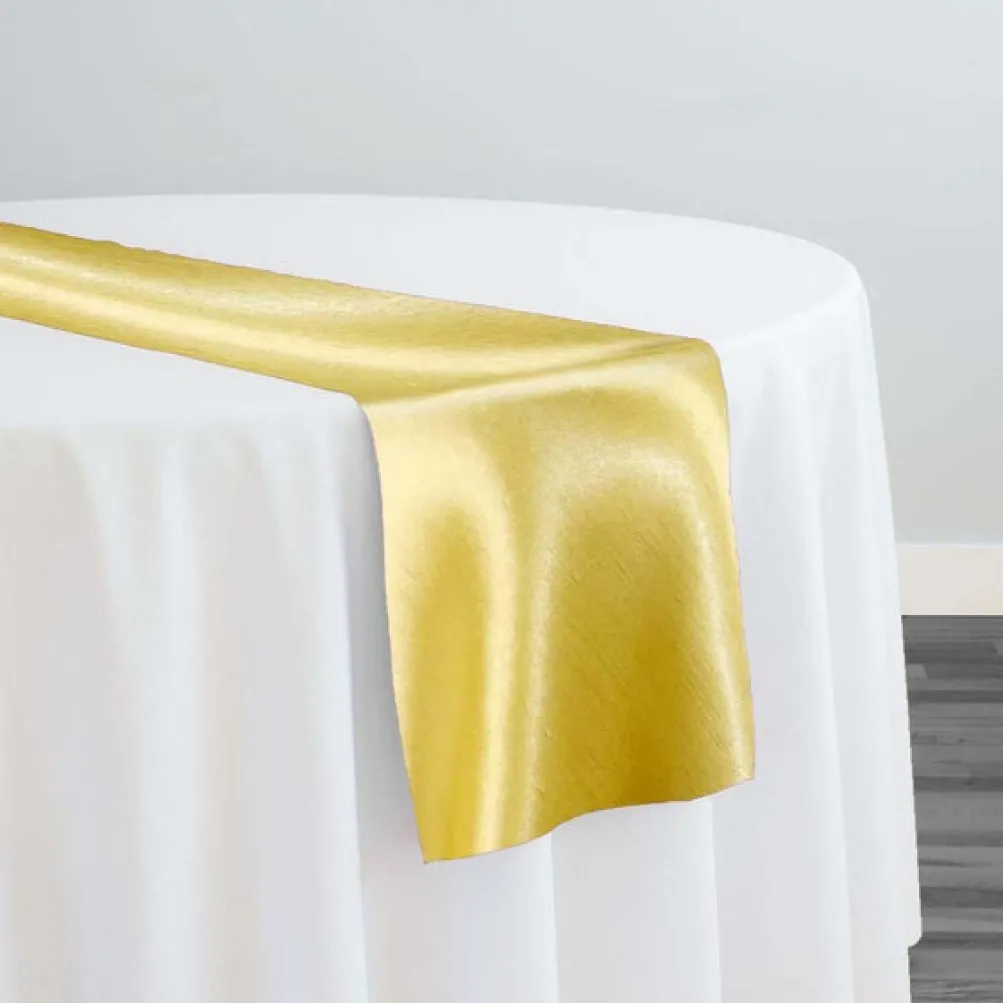 Shantung Satin (Reversible) Table Runner in Gold Lt