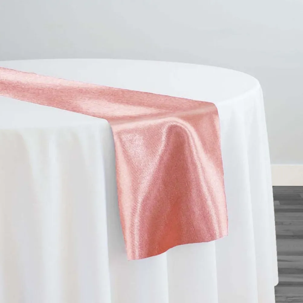 Shantung Satin (Reversible) Table Runner in Dusty Rose