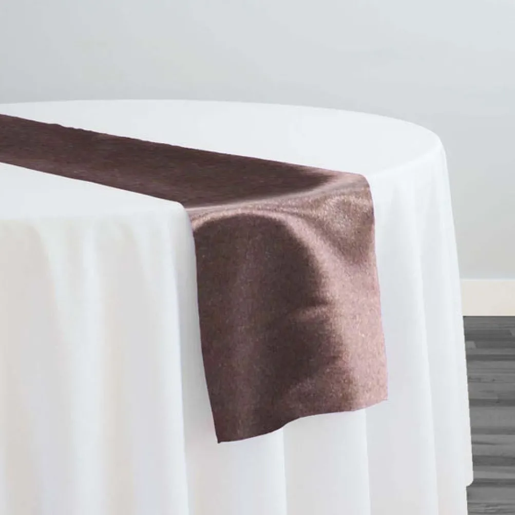 Shantung Satin (Reversible) Table Runner in Brown