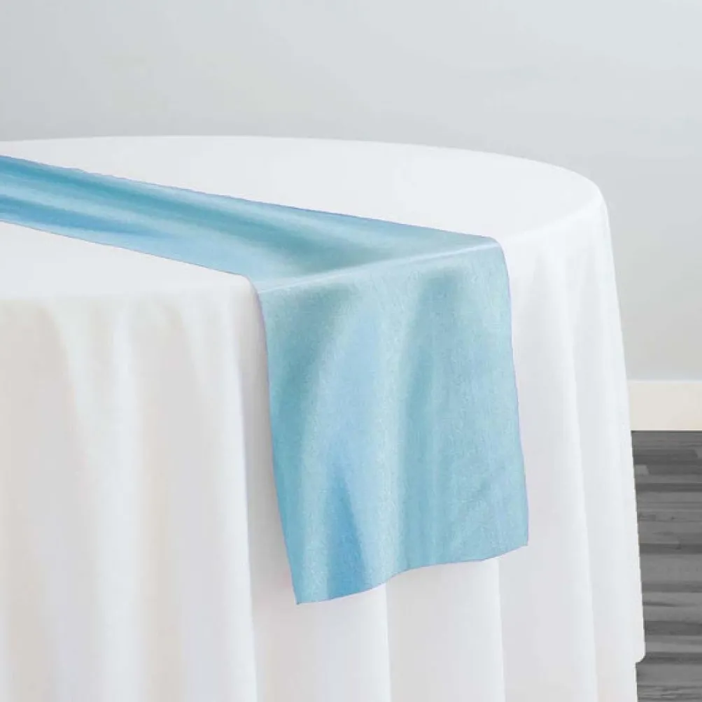 Shantung Satin (Reversible) Table Runner in Aqua