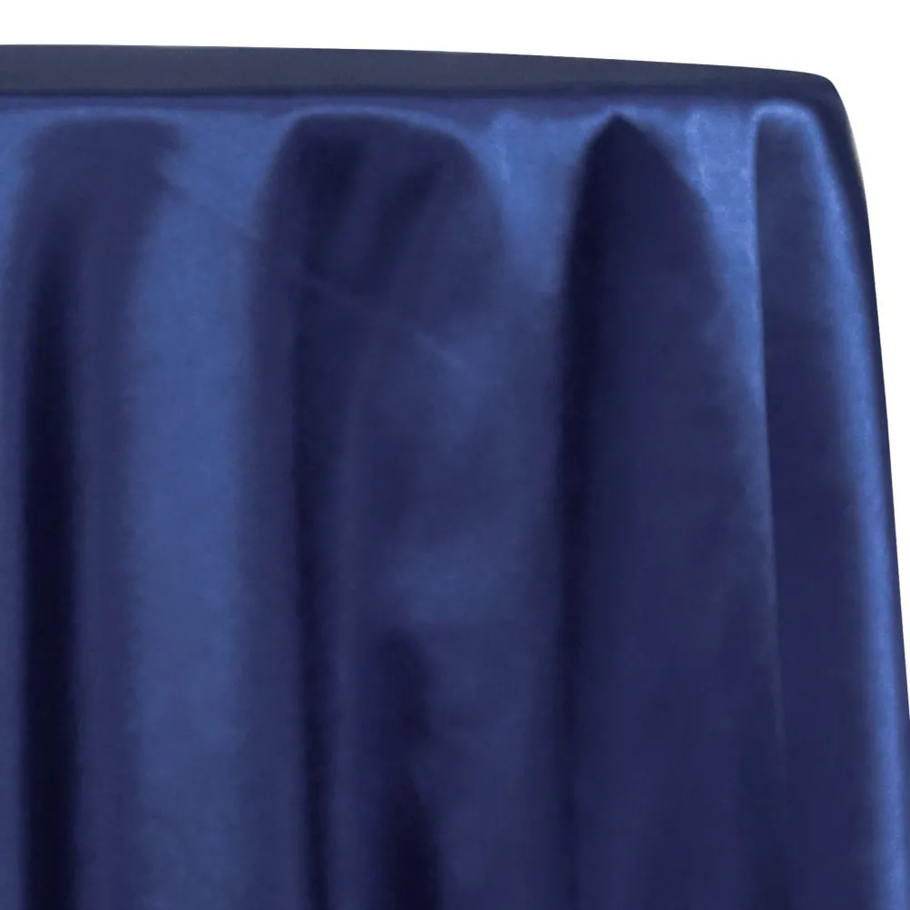 Shantung Satin (Reversible) Table Linen in DK Navy