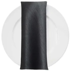 Shantung Satin (Reversible) Table Napkin in Black