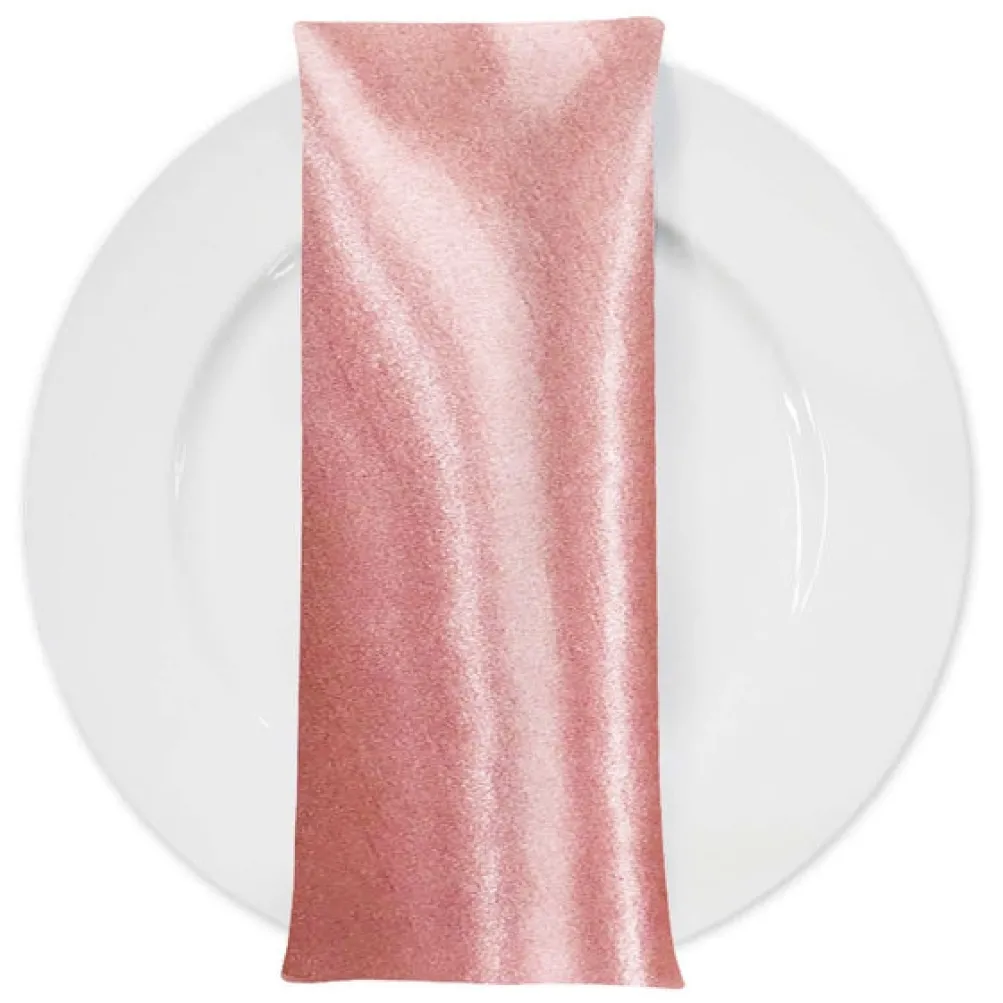 Shantung Satin (Reversible) Table Napkin in Dusty Rose