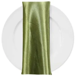 Shantung Satin (Reversible) Table Napkin in Olive