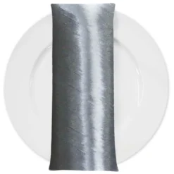 Shantung Satin (Reversible) Table Napkin in Silver