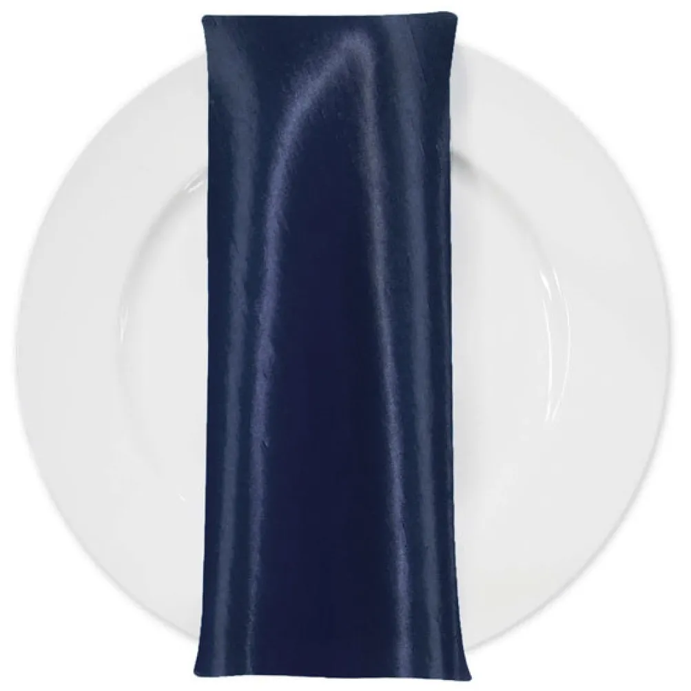 Shantung Satin (Reversible) Table Napkin in DK Navy
