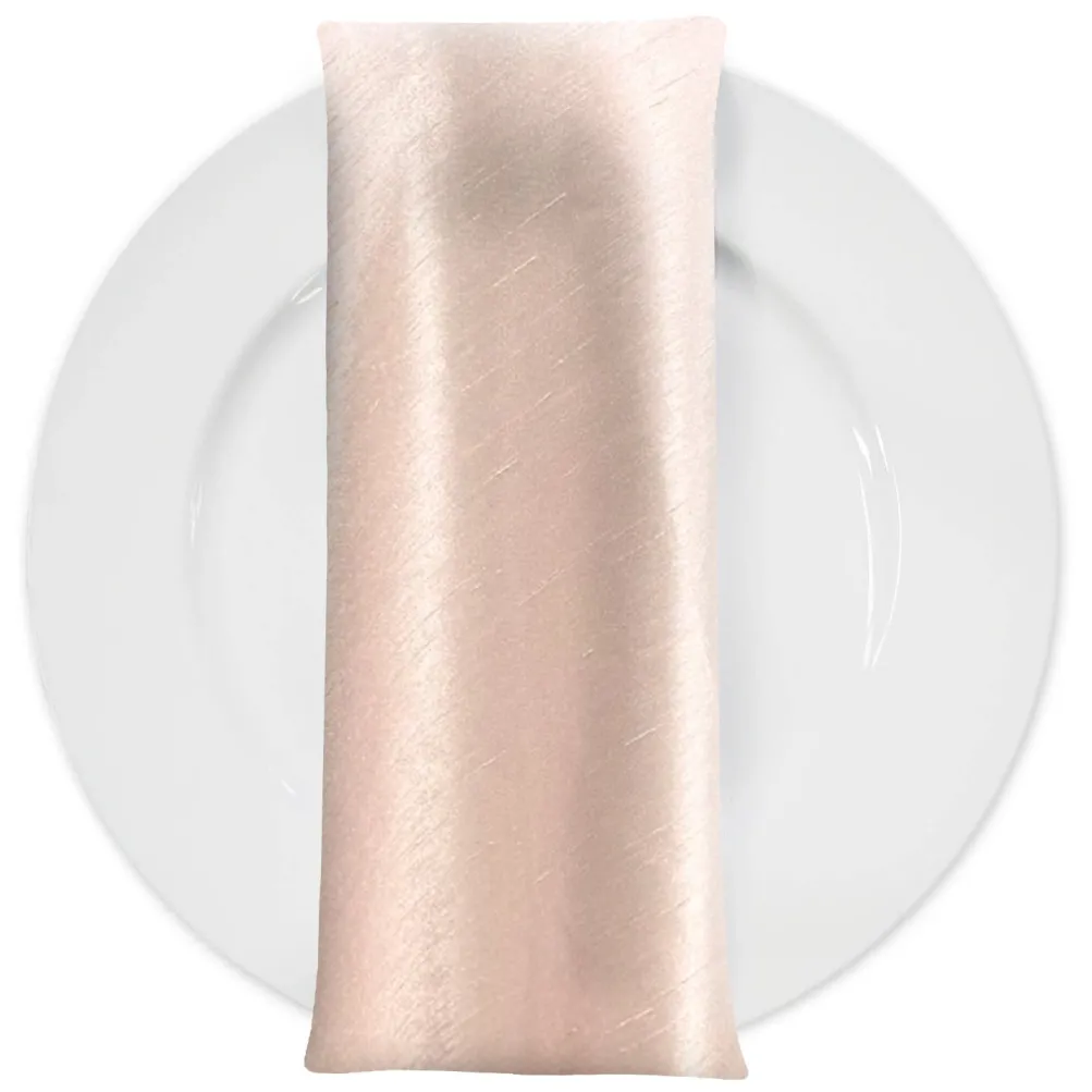 Shantung Satin (Reversible) Table Napkin in Blush