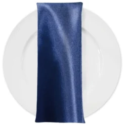 Shantung Satin (Reversible) Table Napkin in Navy