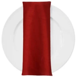 Shantung Satin (Reversible) Table Napkin in Red Dk