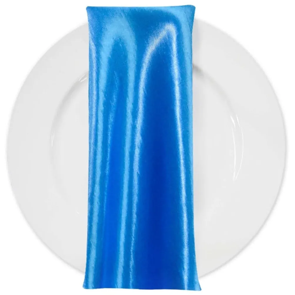 Shantung Satin (Reversible) Table Napkin in Turquoise