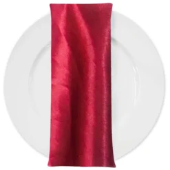 Shantung Satin (Reversible) Table Napkin in Burgundy