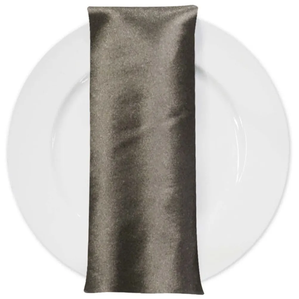 Shantung Satin (Reversible) Table Napkin in Charcoal