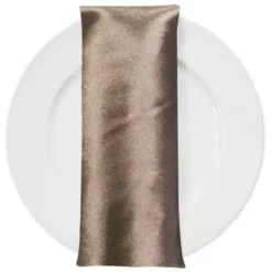 Shantung Satin (Reversible) Table Napkin in Mocha