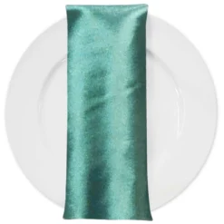 Shantung Satin (Reversible) Table Napkin in Teal Green