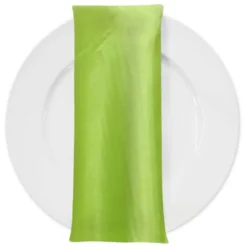 Shantung Satin (Reversible) Table Napkin in Lime