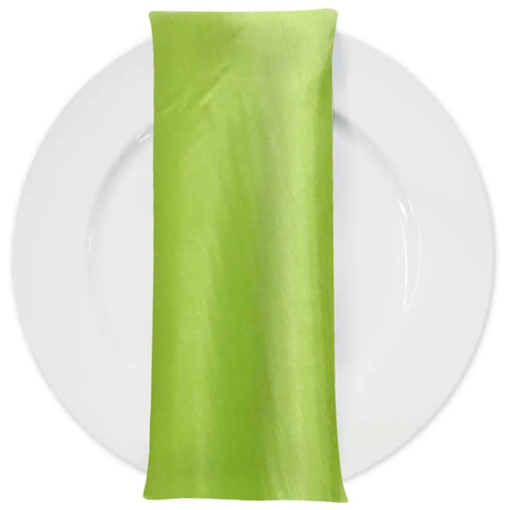Shantung Satin (Reversible) Table Napkin in Lime