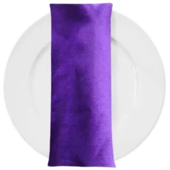 Shantung Satin (Reversible) Table Napkin in Plum