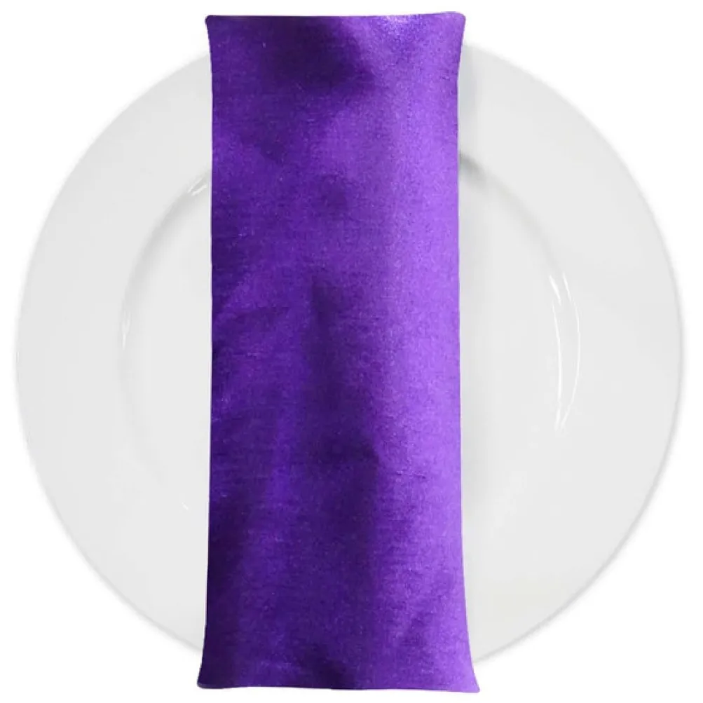 Shantung Satin (Reversible) Table Napkin in Plum