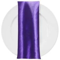 Shantung Satin (Reversible) Table Napkin in Purple