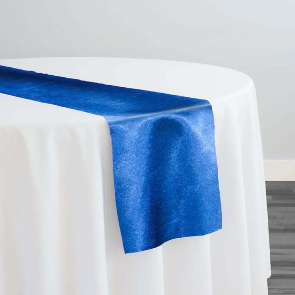 Shantung Satin (Reversible) Table Runner in Ocean Blue