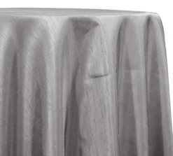 Shantung Satin (Reversible) Table Linen in Silver