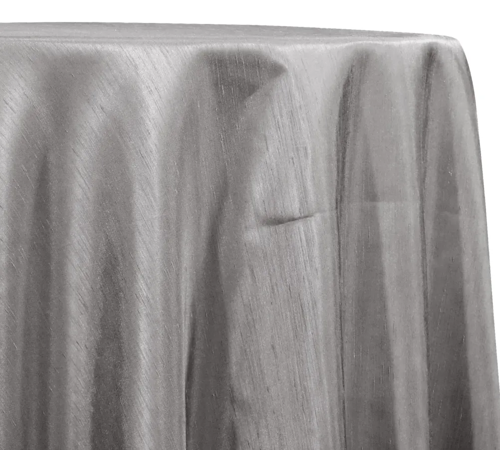Shantung Satin (Reversible) Table Linen in Silver