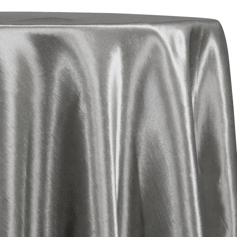 Shantung Satin (Reversible) Table Linen in Silver