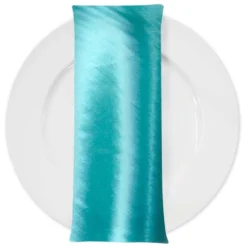 Shantung Satin (Reversible) Table Napkin in Aqua