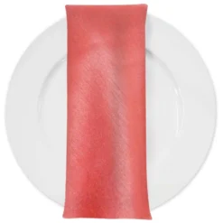 Shantung Satin (Reversible) Table Napkin in Coral