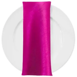 Shantung Satin (Reversible) Table Napkin in Magenta