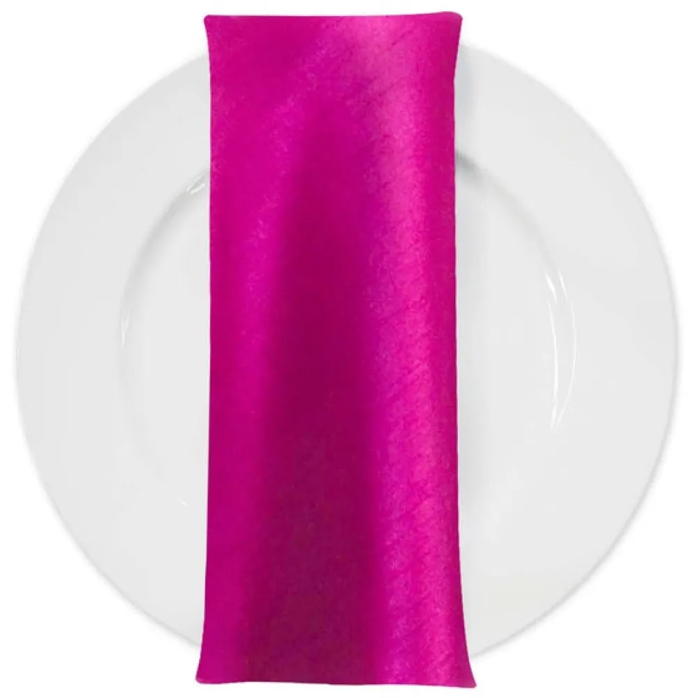 Shantung Satin (Reversible) Table Napkin in Magenta