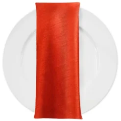 Shantung Satin (Reversible) Table Napkin in Persimmon