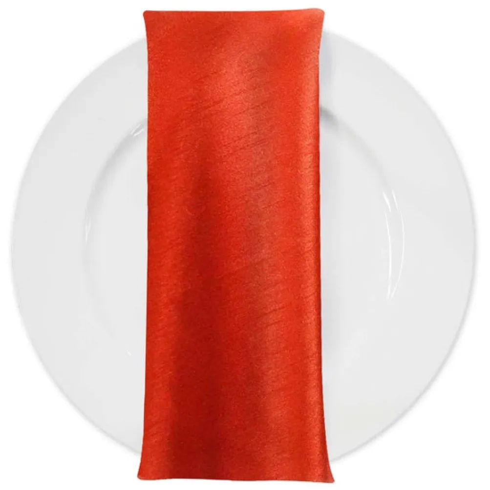 Shantung Satin (Reversible) Table Napkin in Persimmon