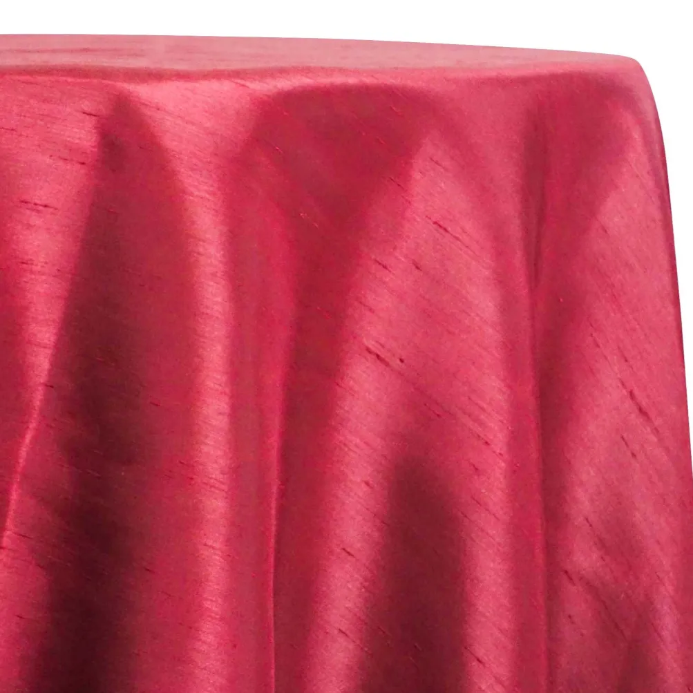 Shantung Satin (Reversible) Table Linen in Burgundy