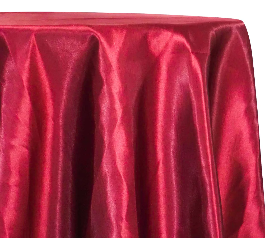 Shantung Satin (Reversible) Table Linen in Burgundy