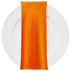 Shantung Satin (Reversible) Table Napkin in Orange