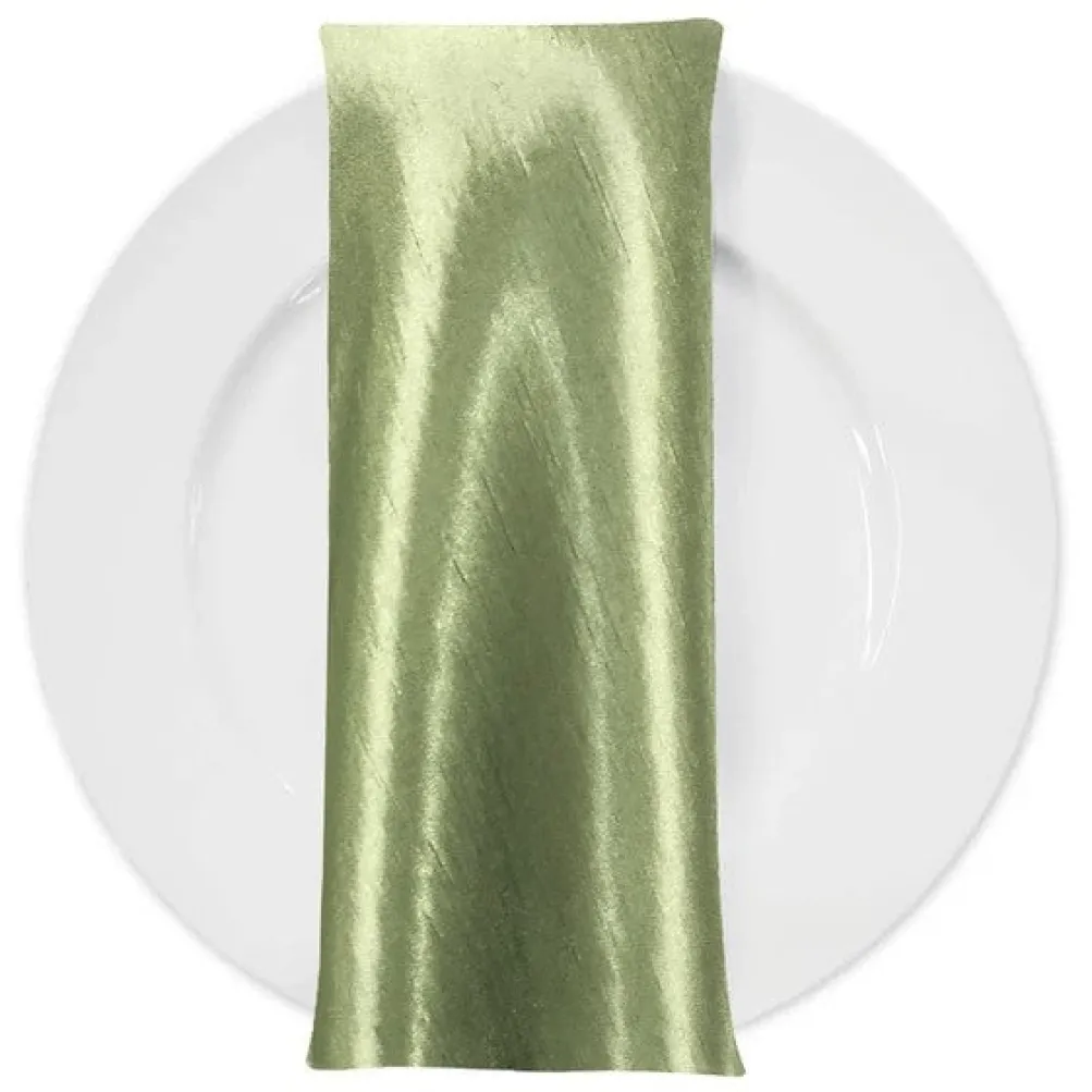 Shantung Satin (Reversible) Table Napkin in Sage