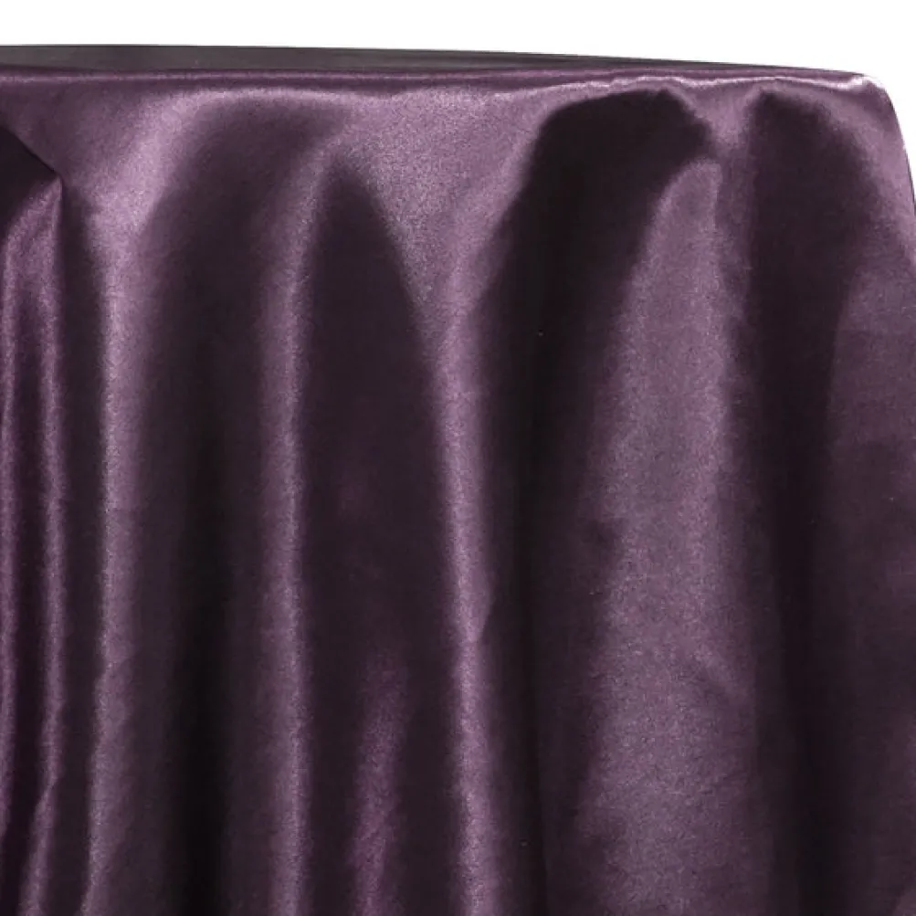 Shantung Satin (Reversible) Table Linen in Eggplant