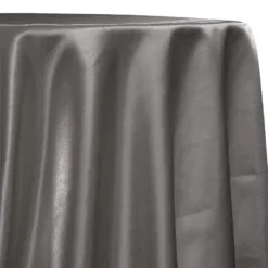 Shantung Satin (Reversible) Table Linen in Charcoal