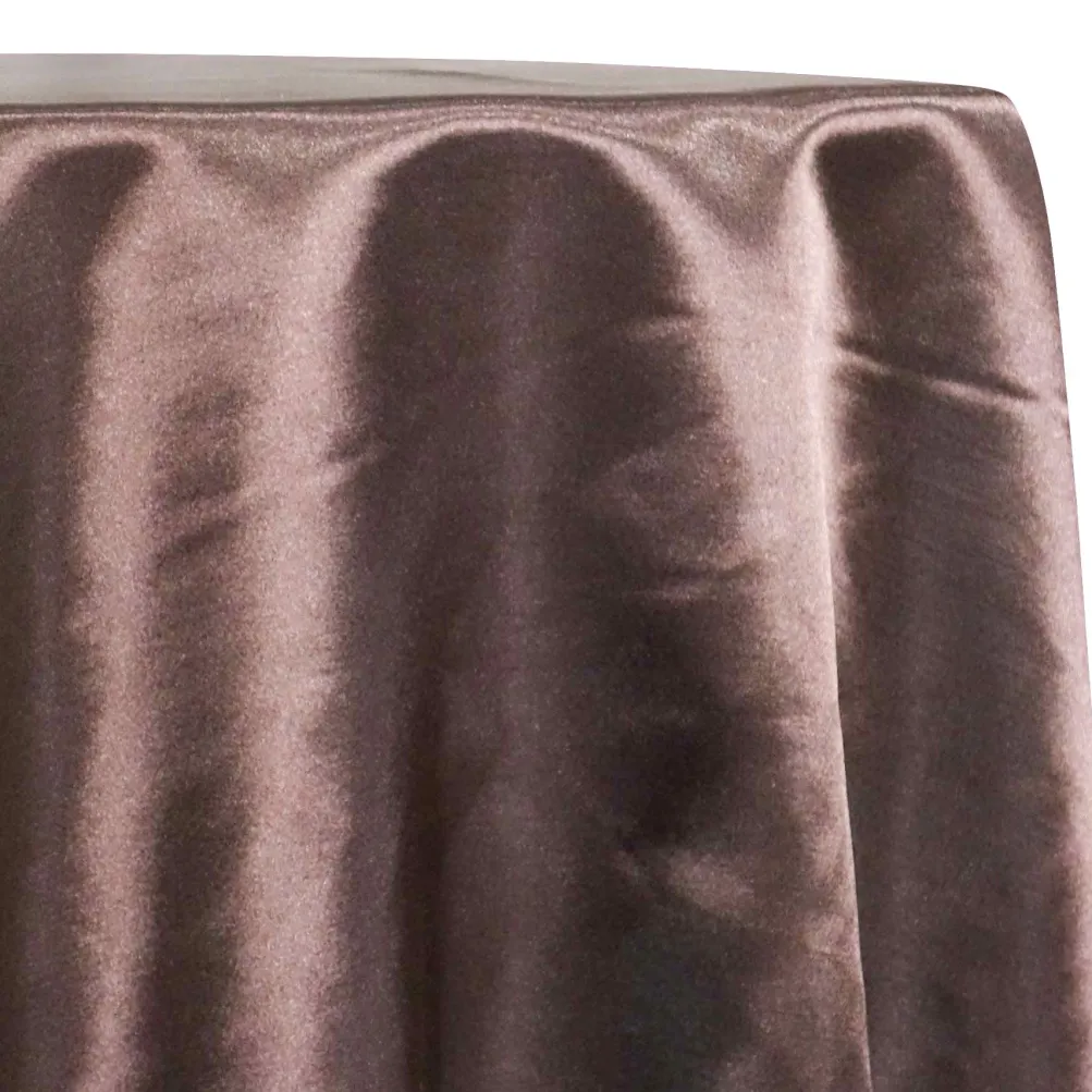 Shantung Satin (Reversible) Table Linen in Mocha
